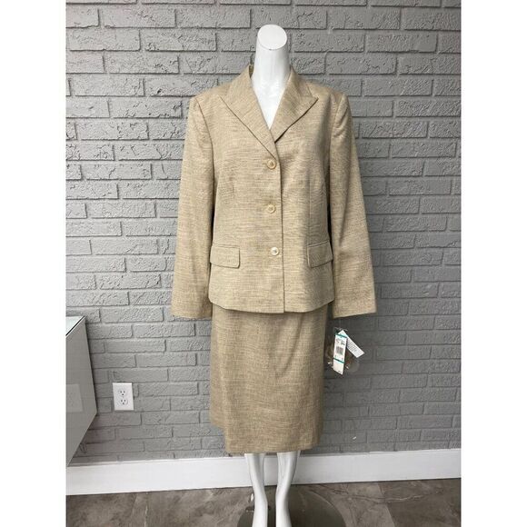 Kasper Women Celestial Gardens Honey Skirt Suit Size 16 - Picture 1 of 13